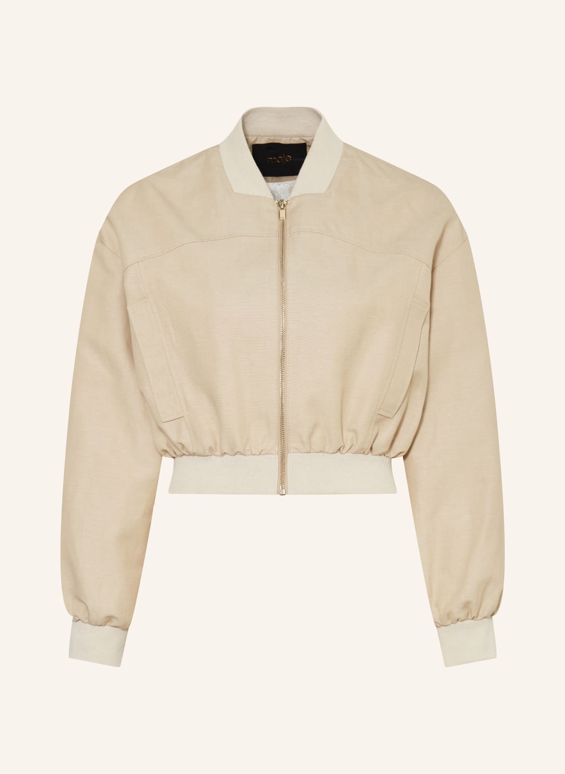 Maje Cropped-Blouson Mit Leinen beige von Maje