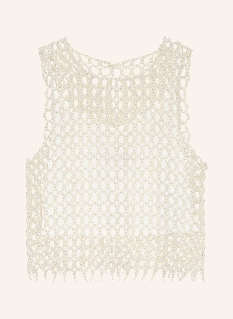Maje Cropped-Top Mit Schmuckperlen weiss von Maje