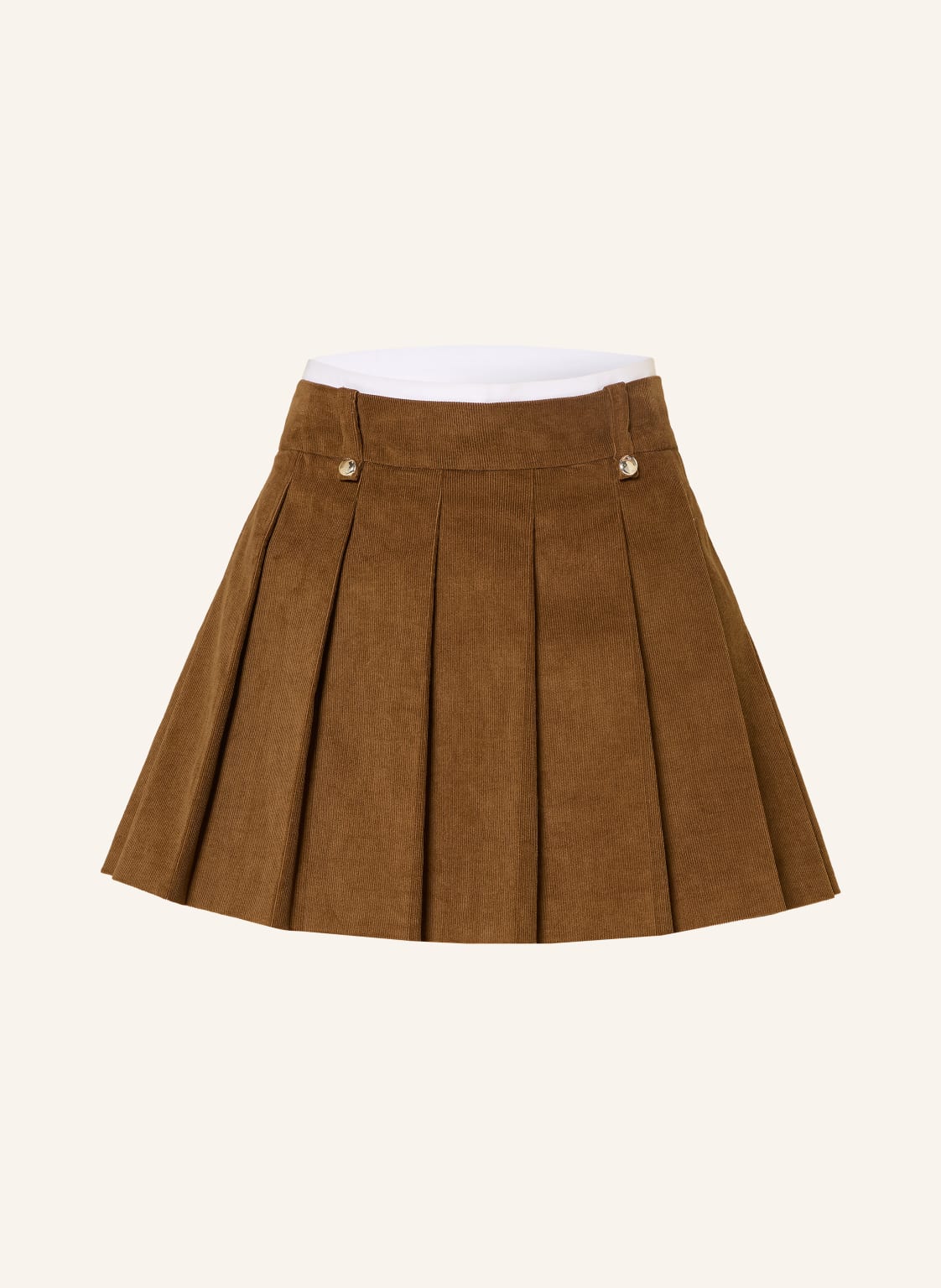 Maje Faltenrock Aus Cord beige von Maje