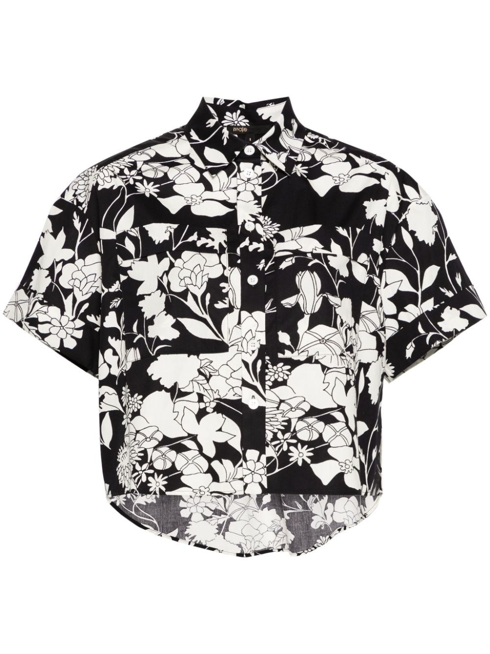 Maje Hemd mit Blumen-Print - Schwarz von Maje