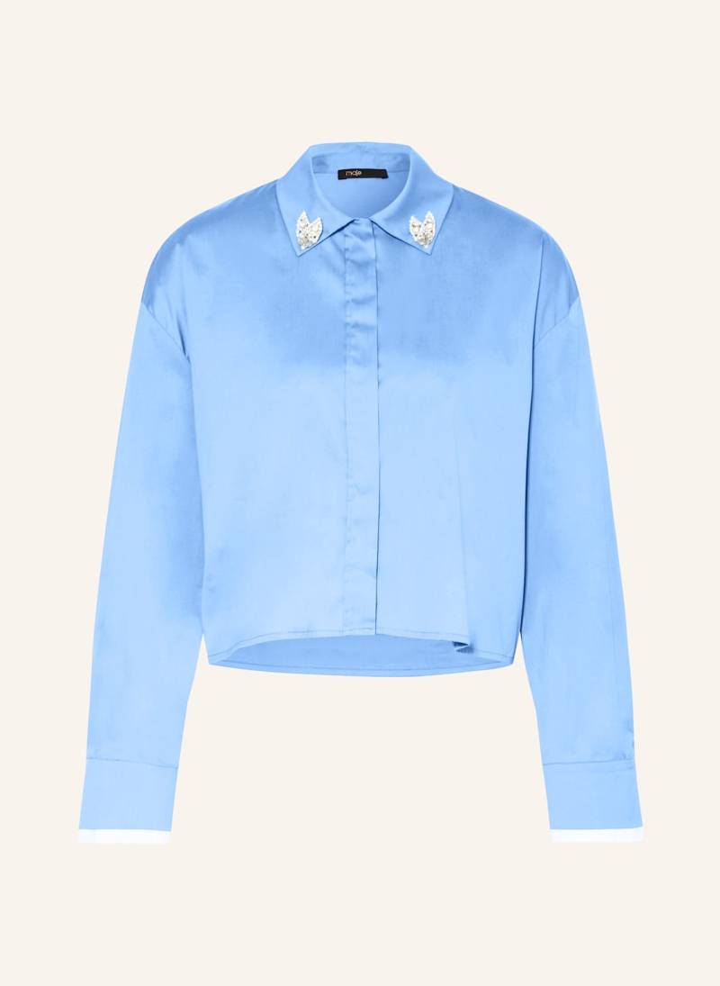 Maje Hemdbluse Cavastrass Mit Abnehmbaren Broschen blau von Maje