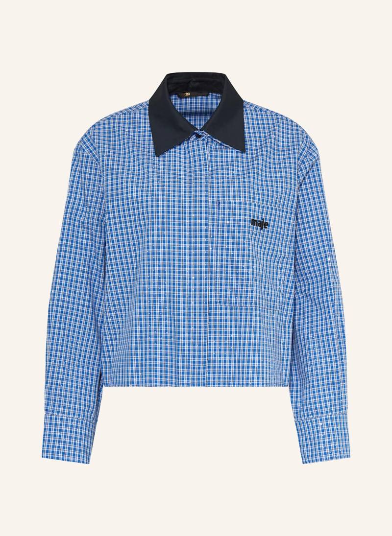 Maje Hemdbluse Mit Schmucksteinen blau von Maje