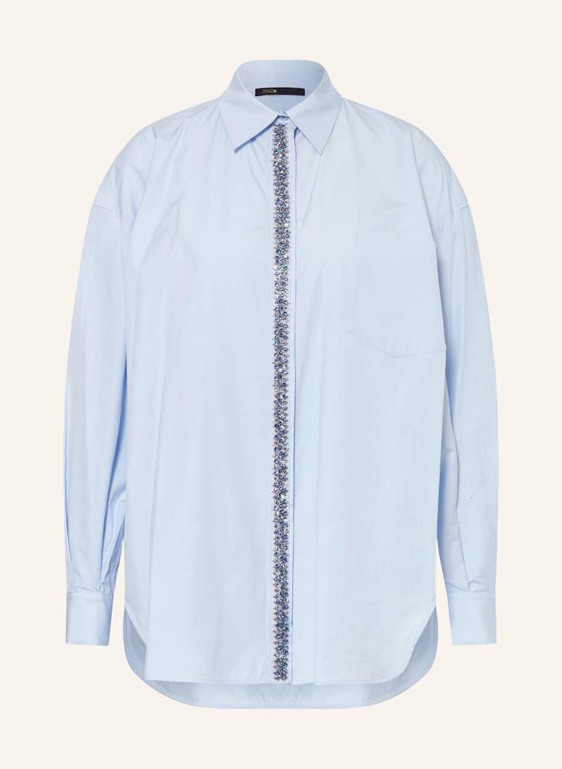 Maje Hemdbluse Mit Schmucksteinen blau von Maje