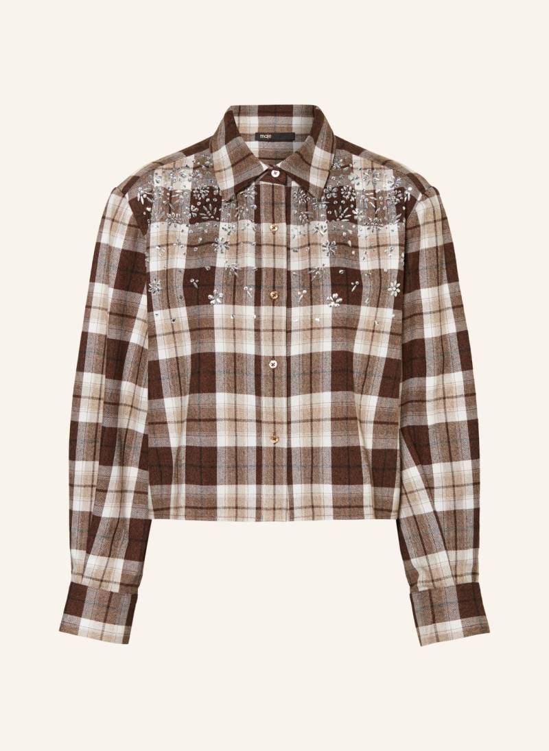 Maje Hemdbluse Mit Schmucksteinen braun von Maje