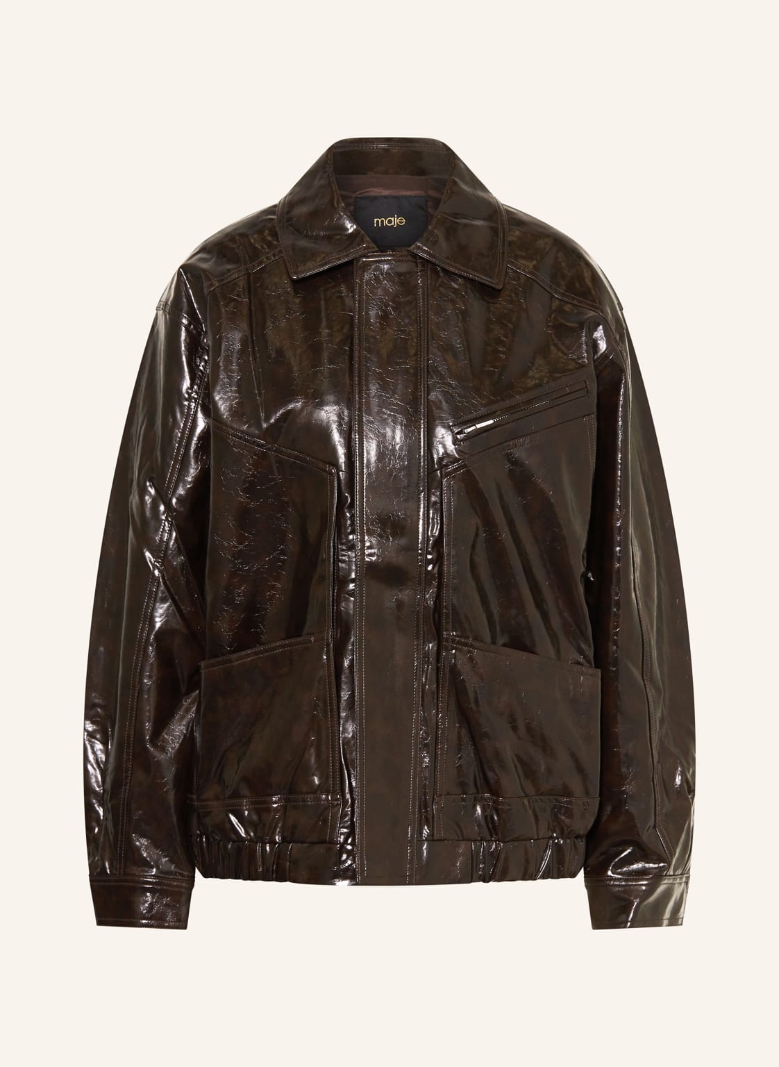 Maje Jacke In Lederoptik braun von Maje