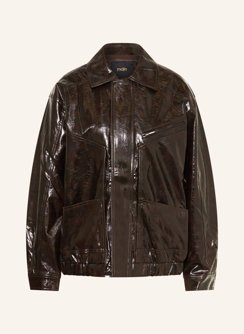 Maje Jacke In Lederoptik braun von Maje