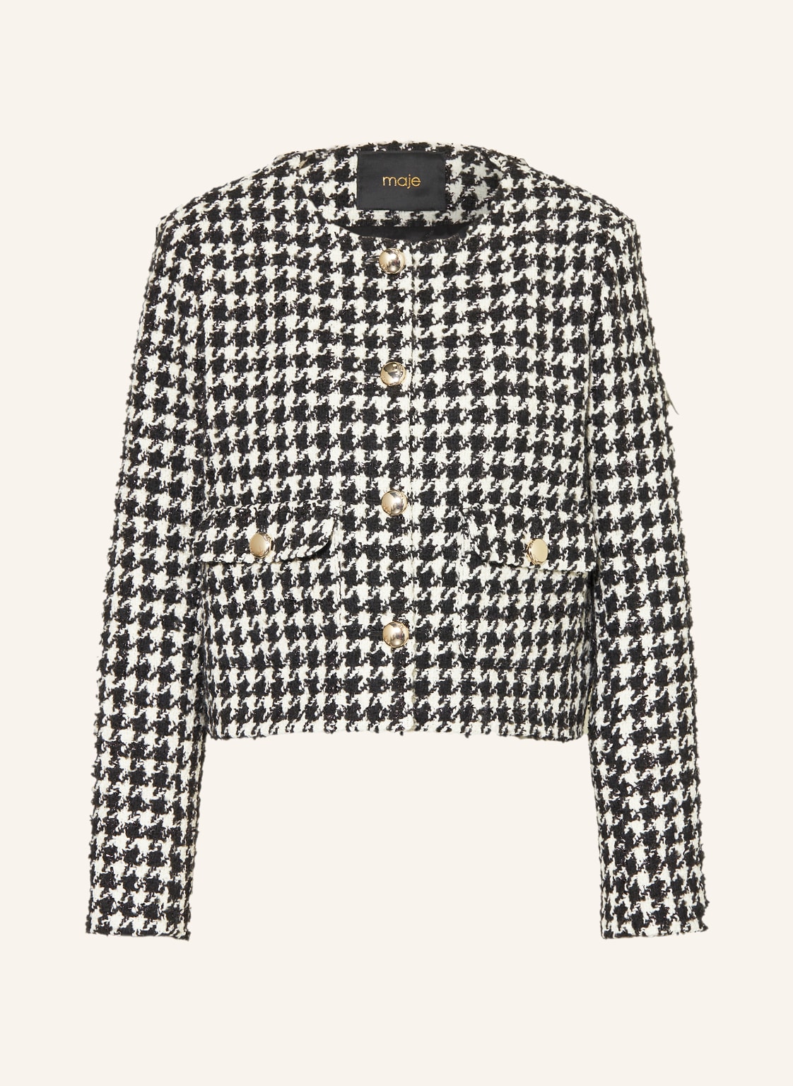 Maje Kastenjacke Aus Tweed Mit Glitzergarn schwarz Maje Kastenjacke Aus Tweed Mit Glitzergarn schwarz von Maje