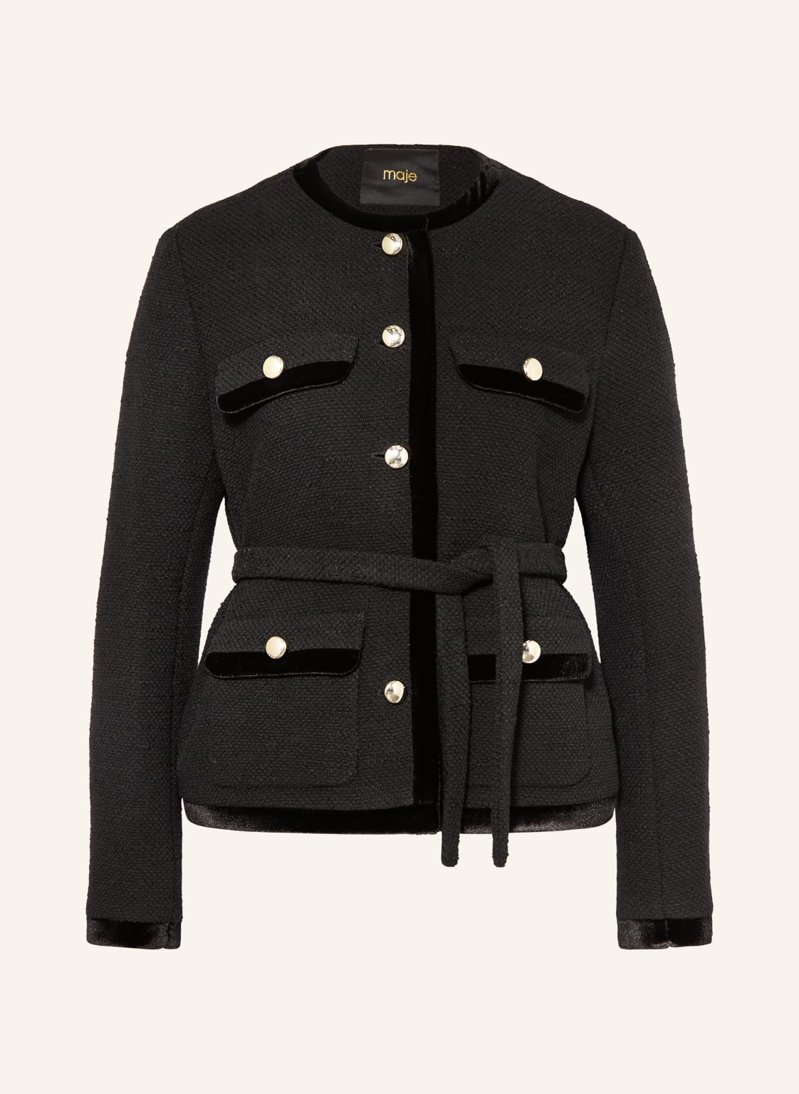 Maje Kastenjacke Aus Tweed schwarz von Maje