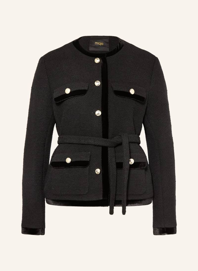Maje Kastenjacke Aus Tweed schwarz von Maje