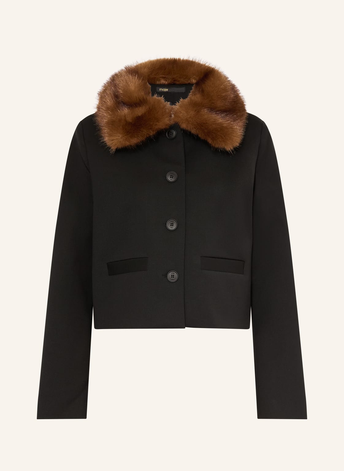 Maje Kastenjacke Mit Kunstfell schwarz von Maje