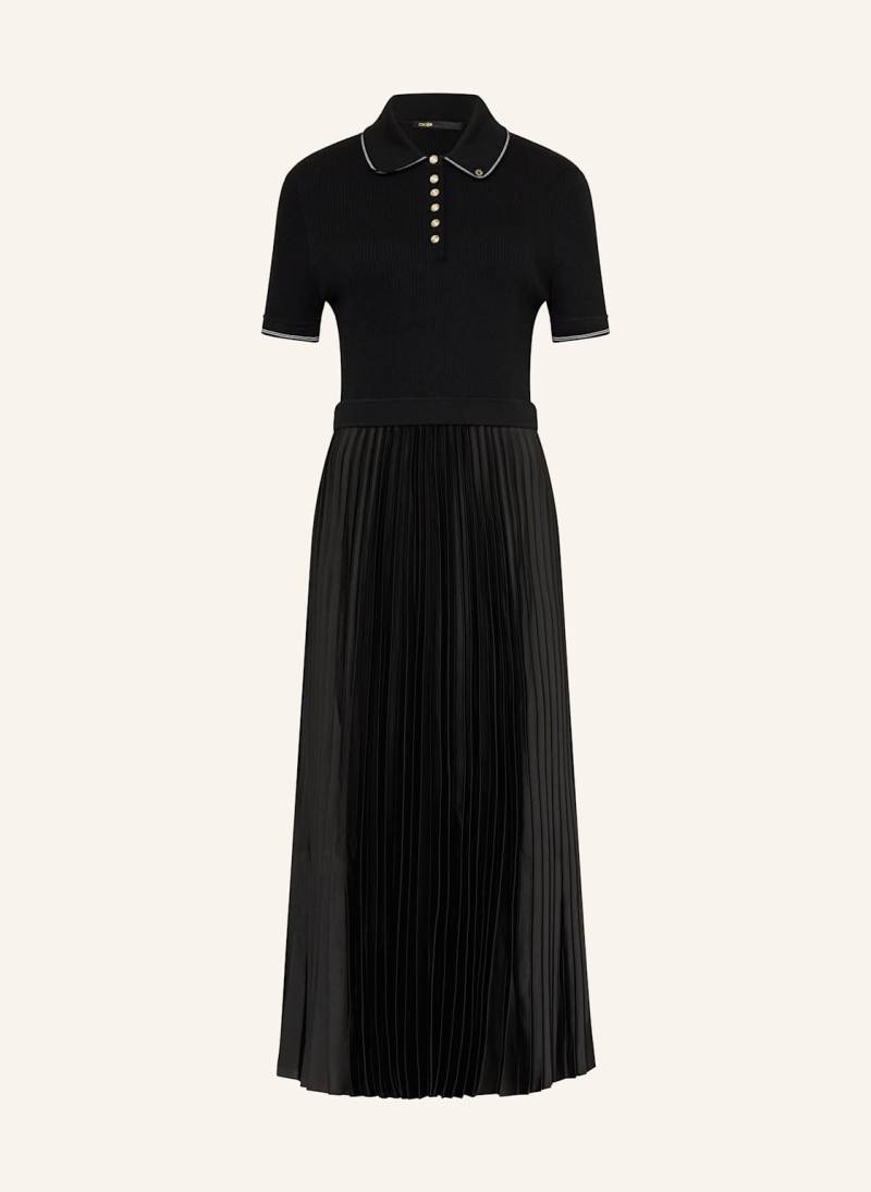 Maje Kleid Im Materialmix Mit Plissees schwarz von Maje