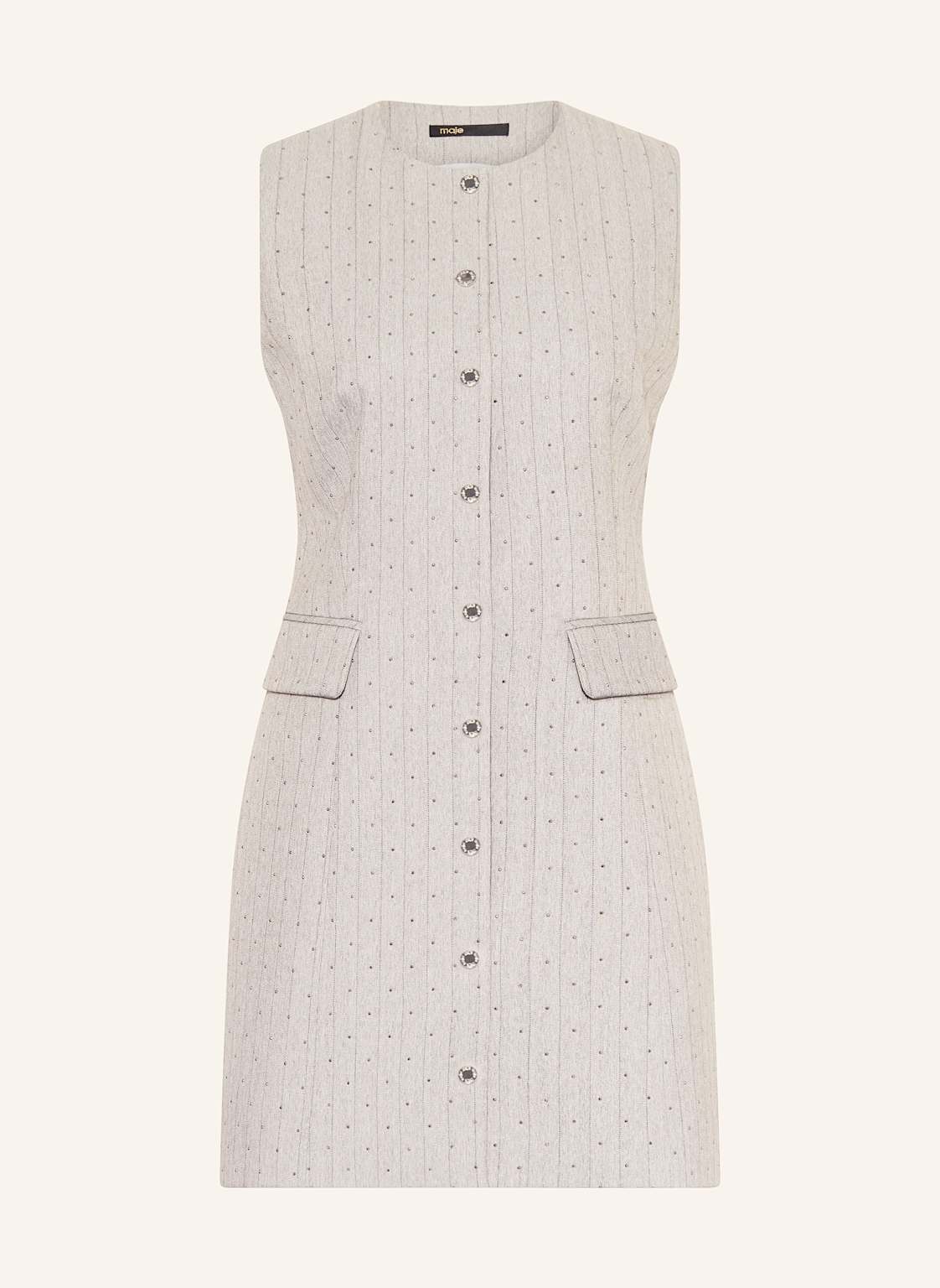 Maje Kleid Mit Schmucksteinen grau von Maje
