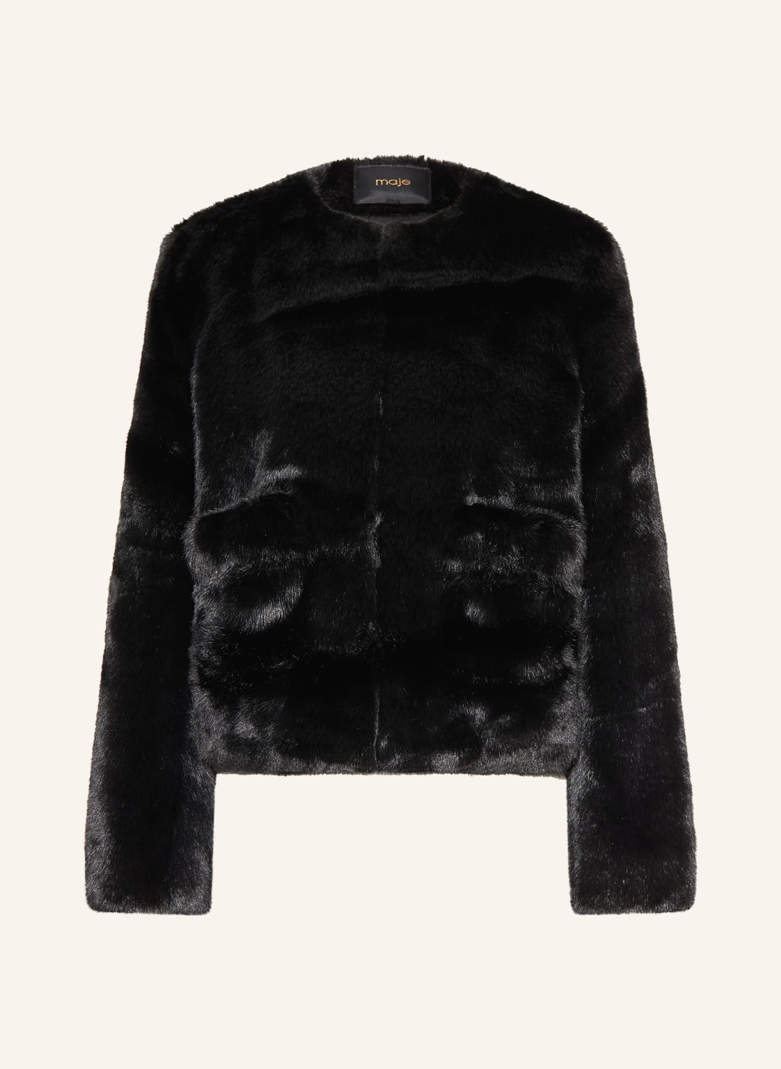 Maje Kunstpelz-Jacke schwarz von Maje