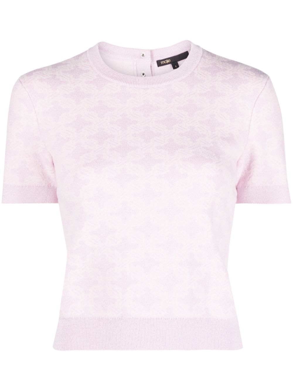 Maje Kurzärmeliger Jacquard-Pullover - Rosa von Maje