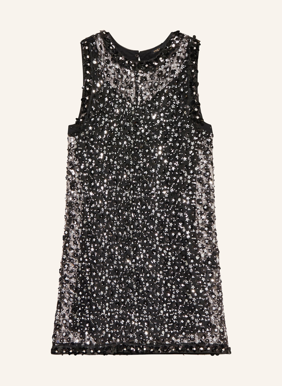Maje Mesh-Kleid Mit Schmuckperlen Und Pailletten schwarz von Maje