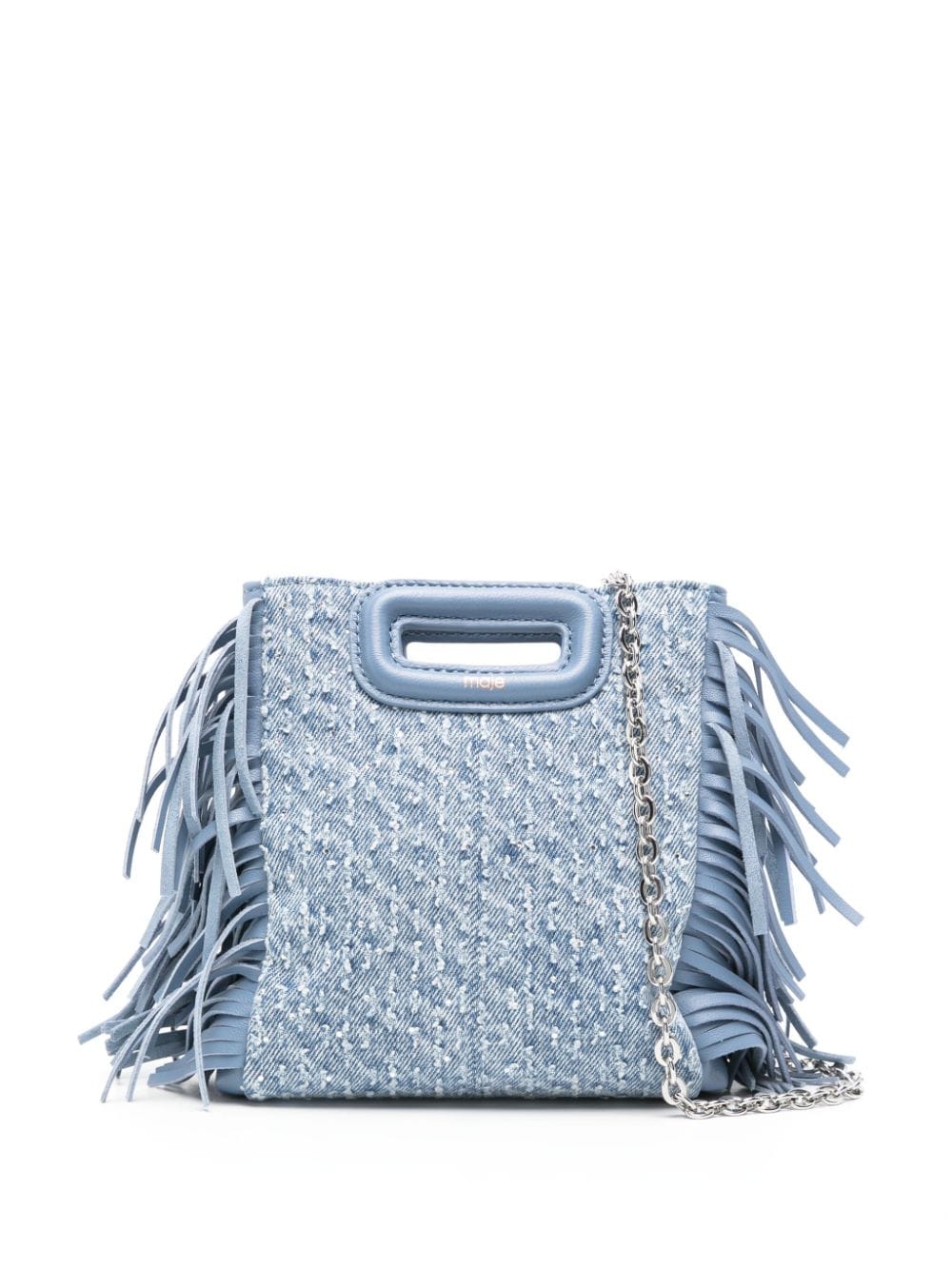 Maje Mini M Denim-Schultertasche - Blau von Maje