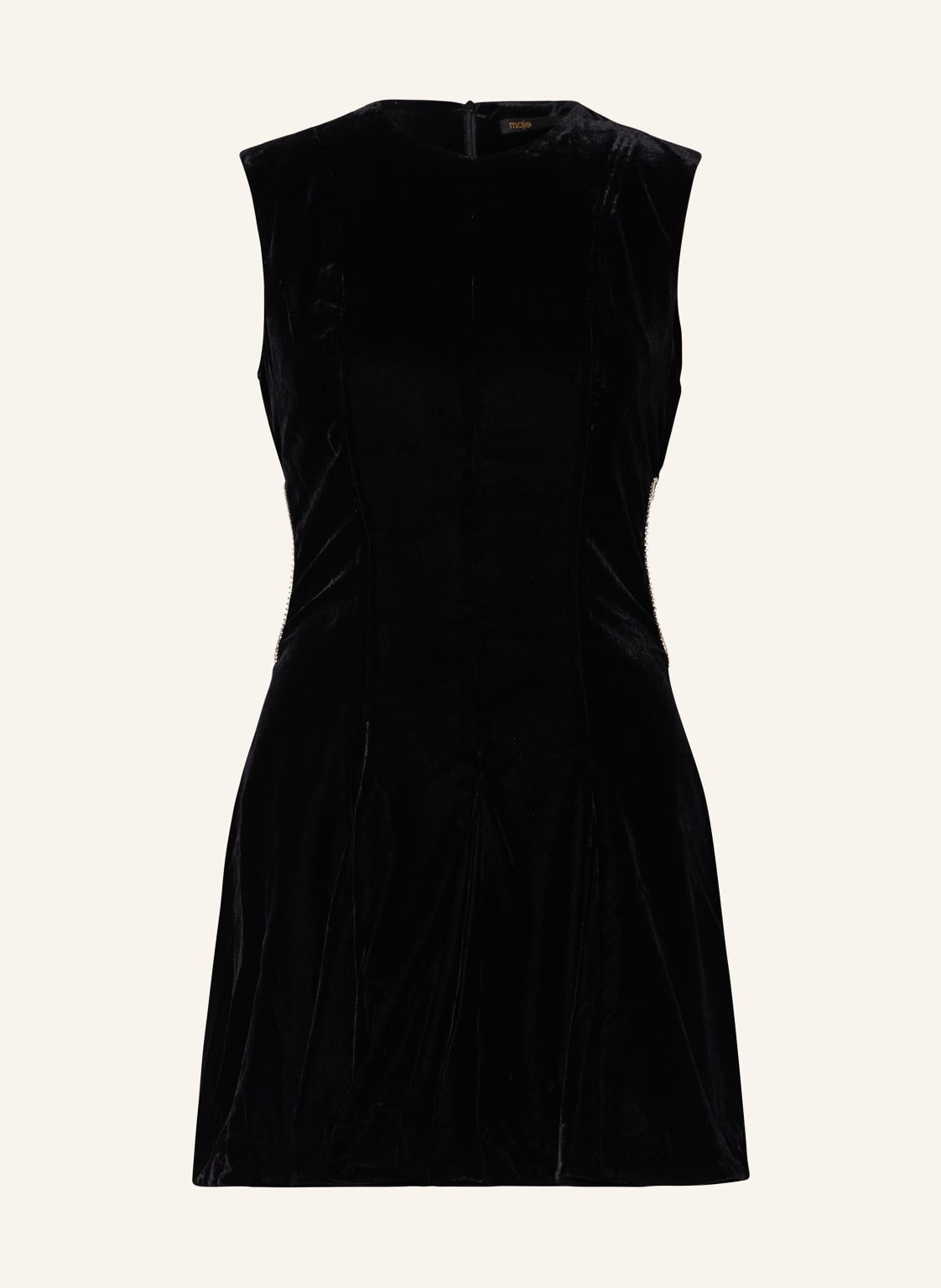 Maje Samtkleid Mit Cut-Outs Und Schmucksteinen schwarz von Maje
