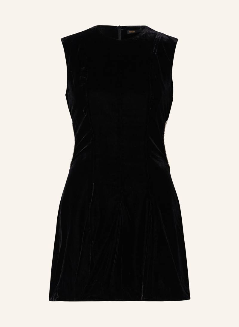 Maje Samtkleid Mit Cut-Outs Und Schmucksteinen schwarz von Maje