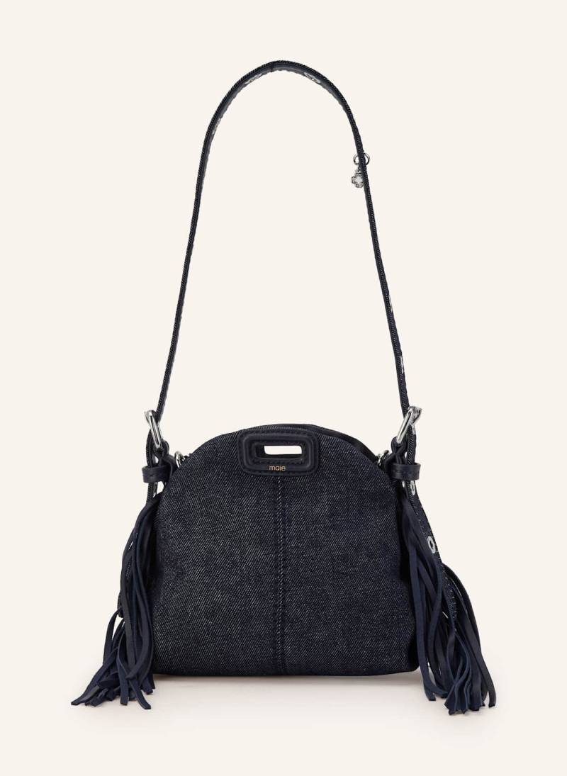 Maje Schultertasche Miss M Microdenim blau von Maje