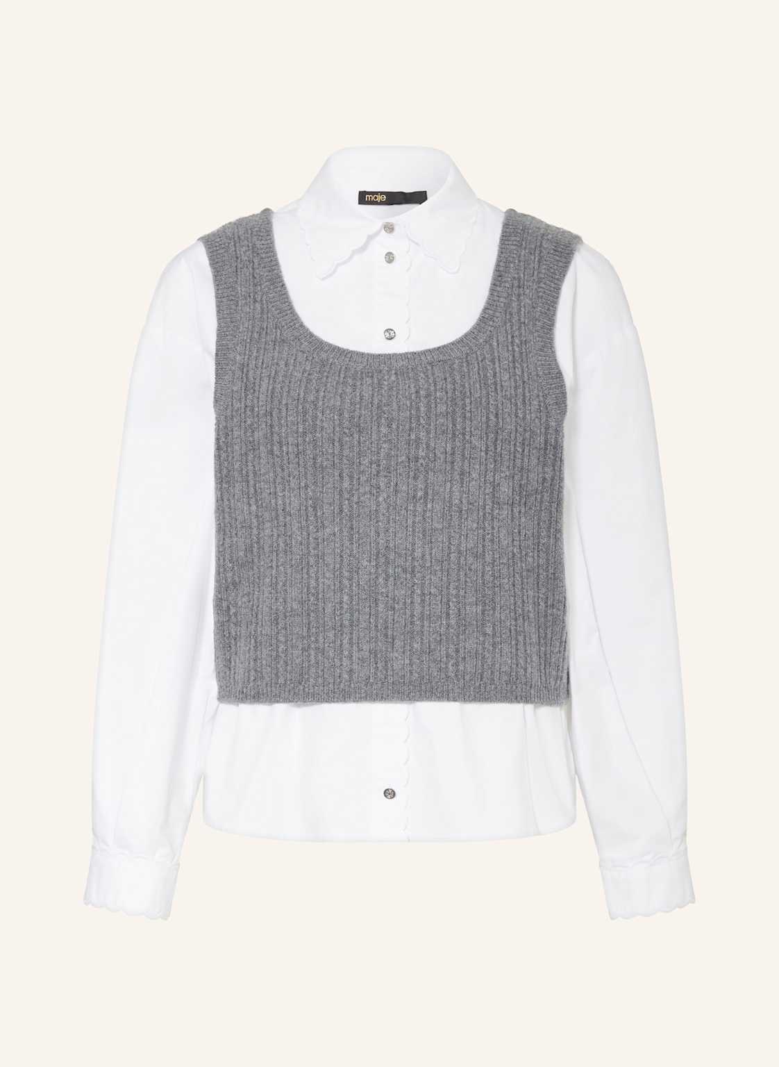 Maje Set: Hemdbluse Und Stricktop grau Maje Set: Hemdbluse Und Stricktop grau von Maje