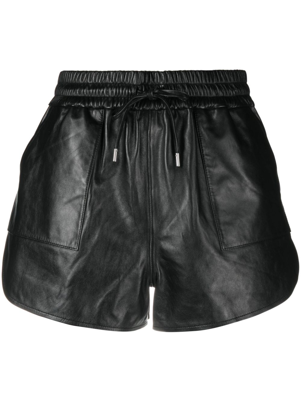 Maje Shorts aus Leder mit Kordelzug - Schwarz von Maje