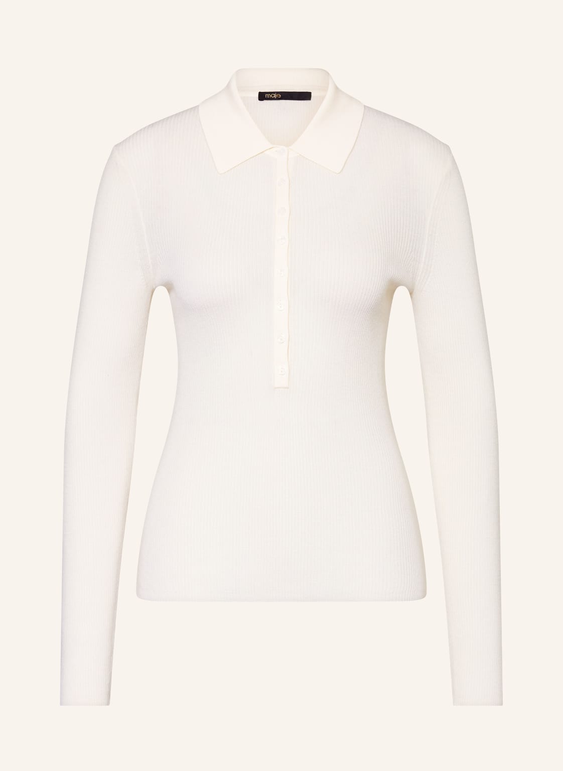 Maje Strick-Poloshirt weiss von Maje