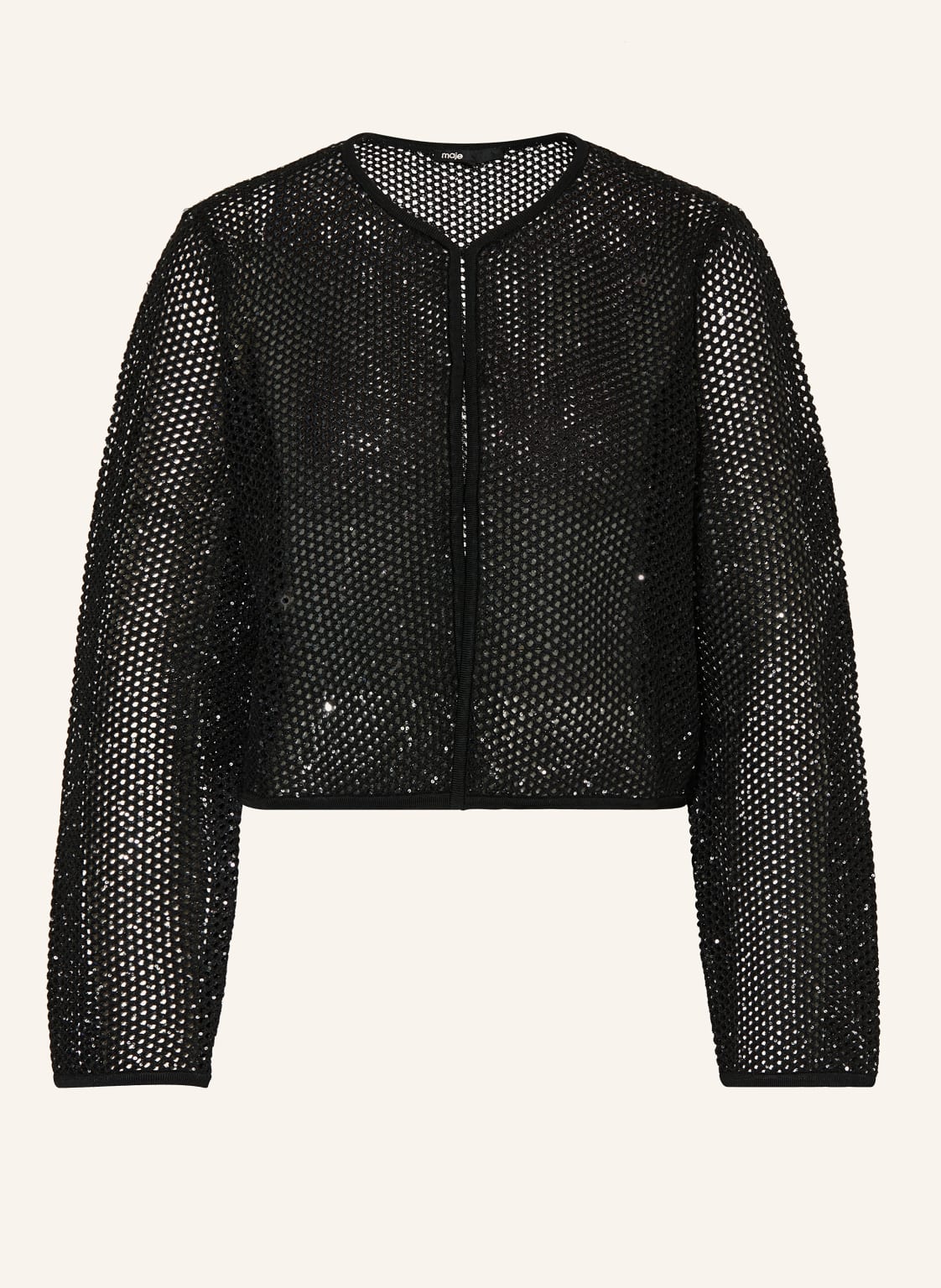 Maje Strickjacke Mit Glitzergarn Und Pailletten schwarz von Maje