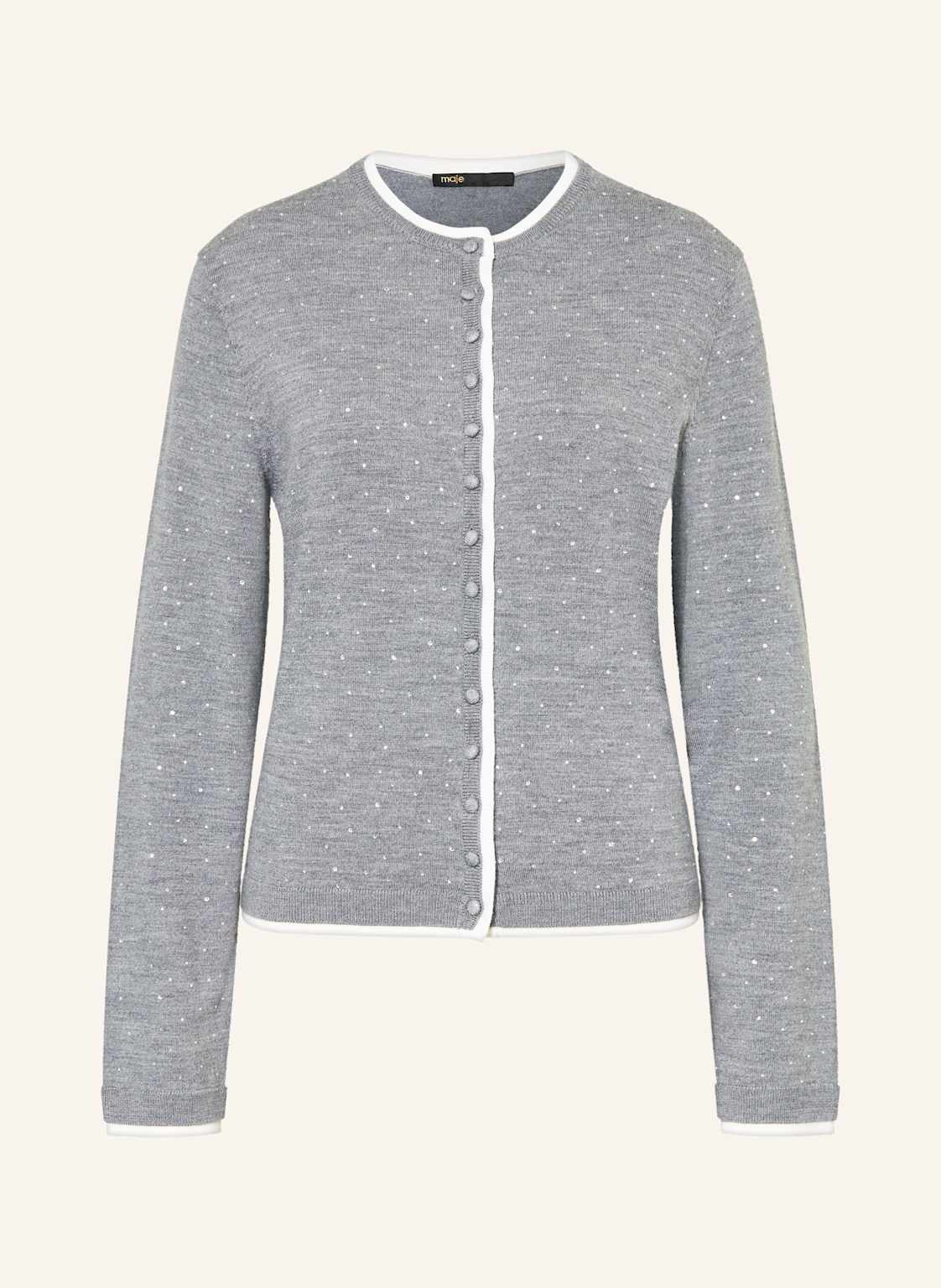Maje Strickjacke Mit Schmucksteinen grau Maje Strickjacke Mit Schmucksteinen grau von Maje