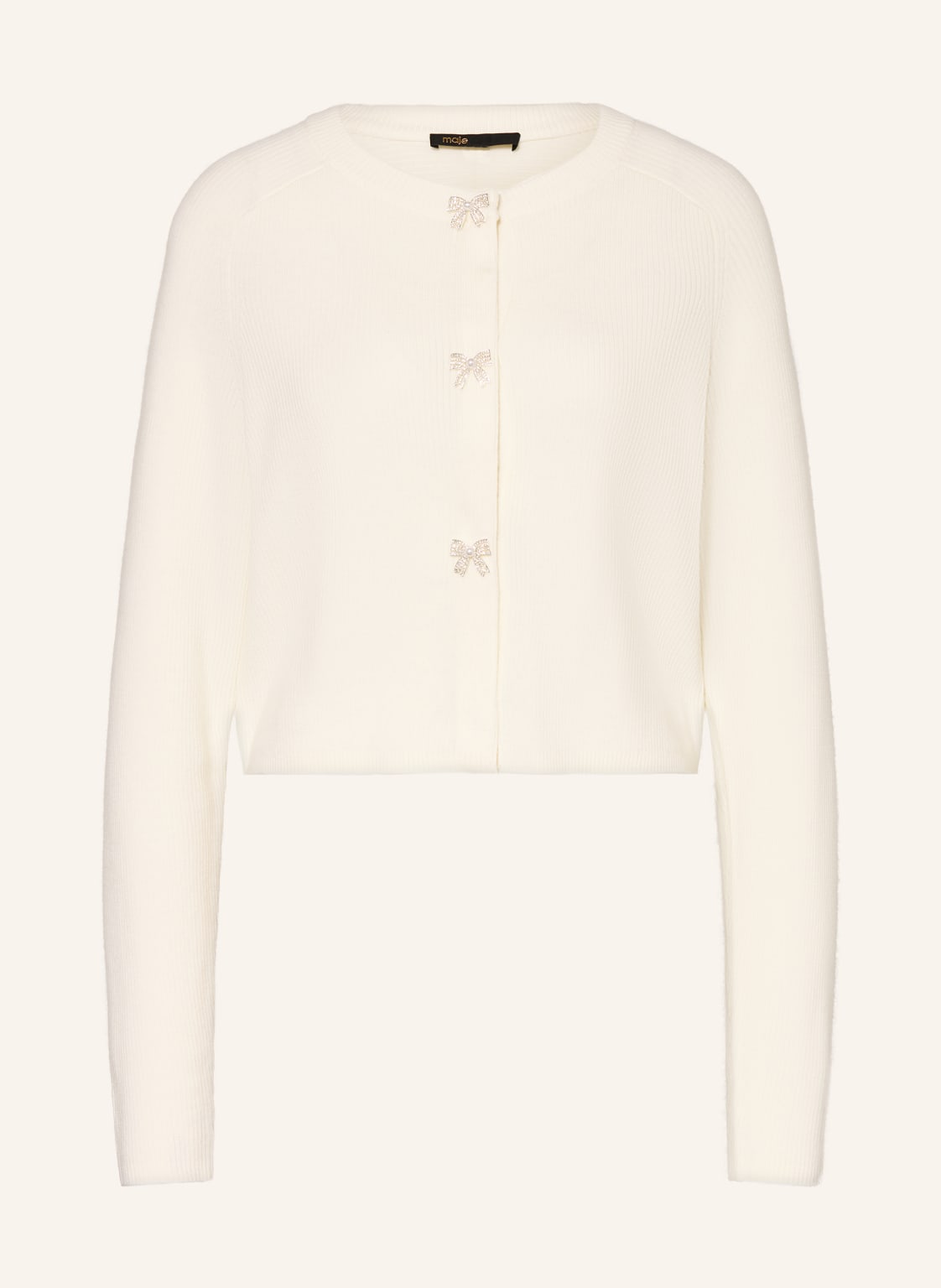 Maje Strickjacke Mit Schmucksteinen weiss von Maje
