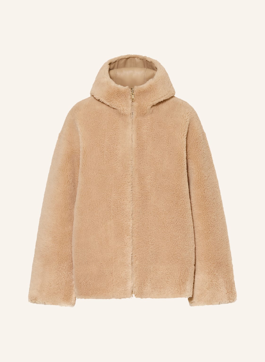 Maje Teddyfell-Jacke Zum Wenden beige von Maje