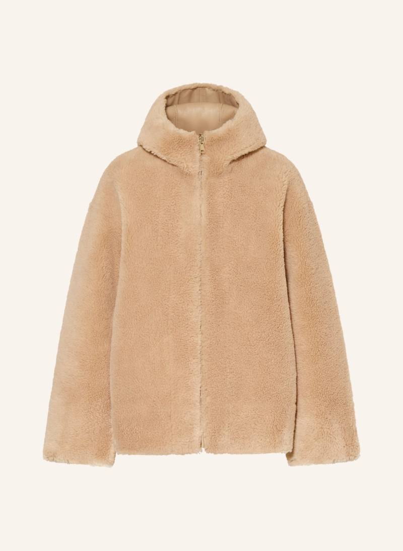Maje Teddyfell-Jacke Zum Wenden beige von Maje