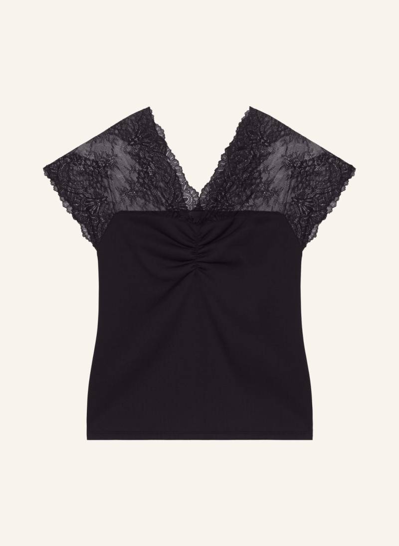 Maje Top Mit Spitze schwarz von Maje