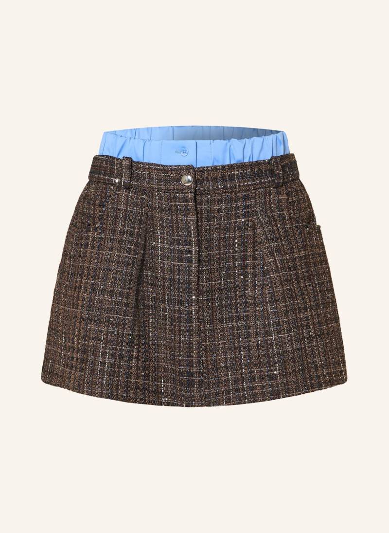 Maje Tweed-Rock Mit Pailletten Und Glitzergarn braun von Maje