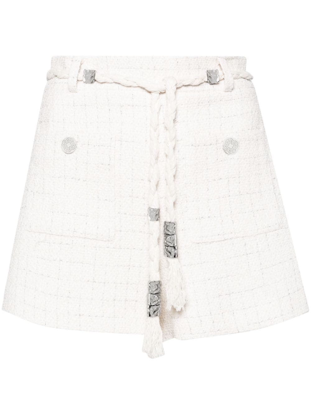 Maje Tweed-Shorts mit hohem Bund - Weiß von Maje