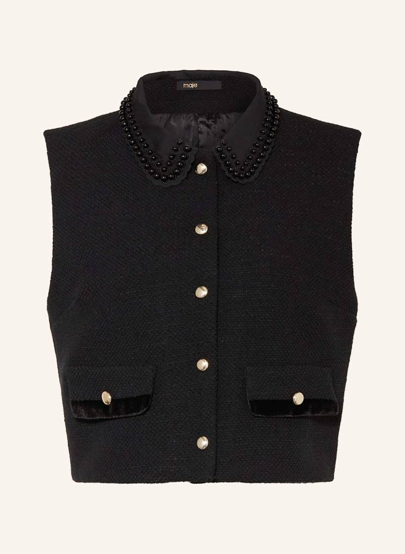 Maje Tweed-Weste Mit Abnehmbaren Bubikragen schwarz Maje Tweed-Weste Mit Abnehmbaren Bubikragen schwarz von Maje