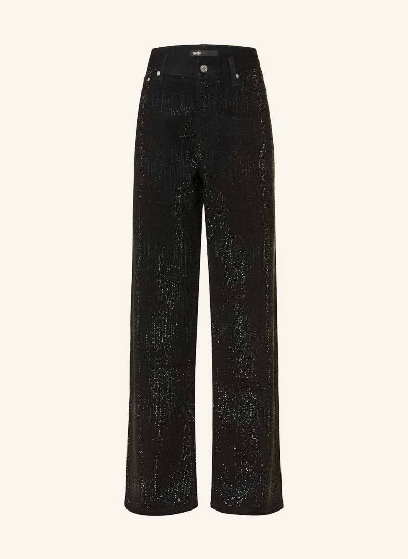 Maje Wide Leg Jeans Mit Schmucksteinen schwarz Maje Wide Leg Jeans Mit Schmucksteinen schwarz von Maje