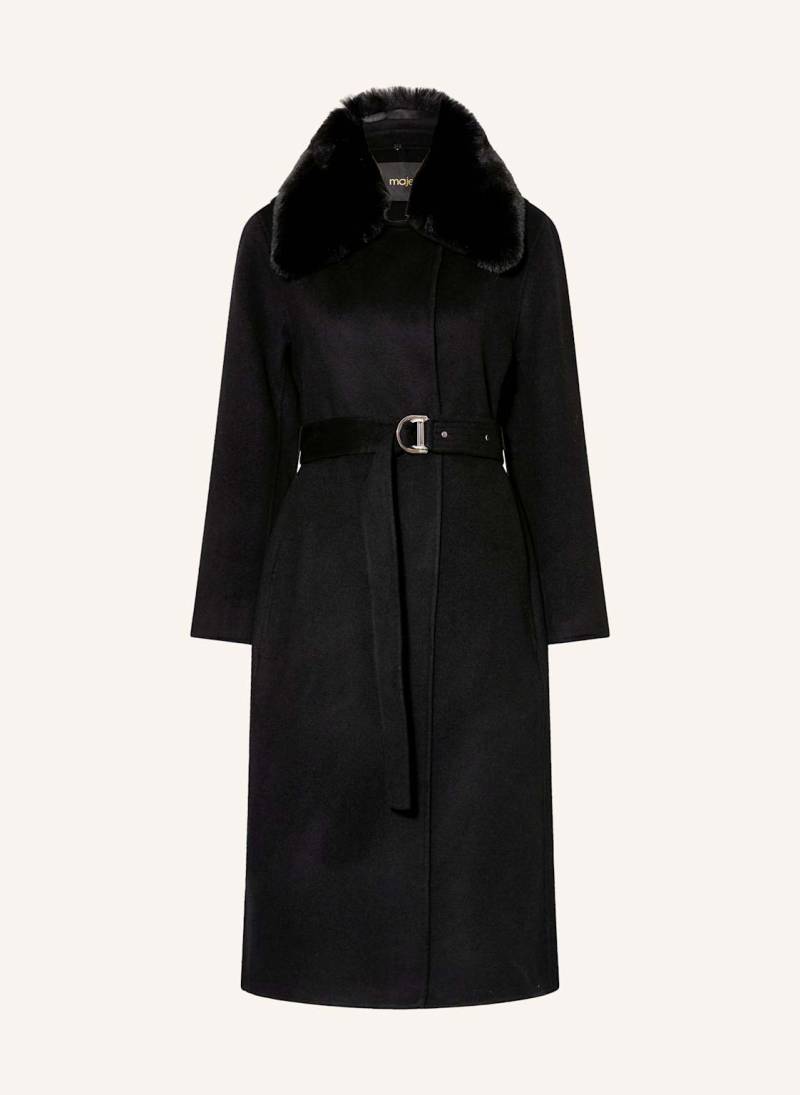 Maje Wollmantel schwarz von Maje