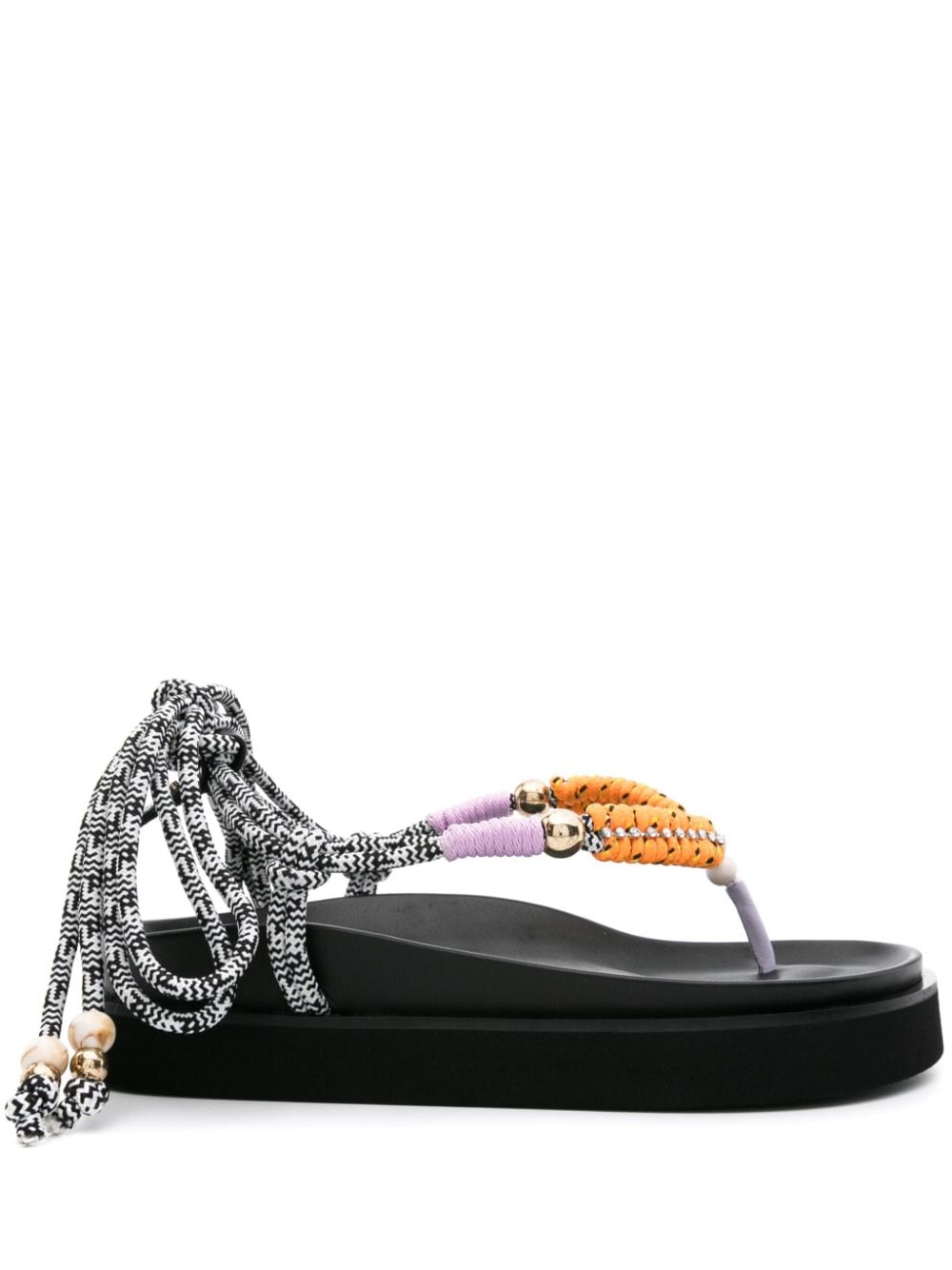 Maje bead-detailed lace-up sandals - Violett von Maje
