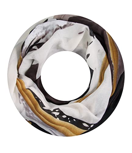 Majea Damen Loop Schal Schlauchschal Halstuch (880020) (schwarz 24) von Majea