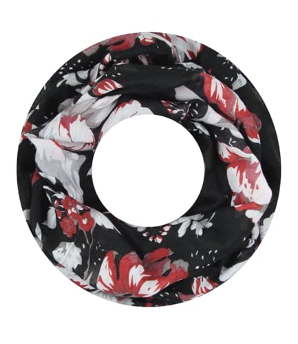 Majea Damen Loop Schal Schlauchschal Halstuch (880023) (schwarz 23) von Majea