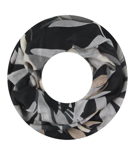 Majea Damen Loop Schal Schlauchschal Halstuch (880023) (schwarz 24) von Majea