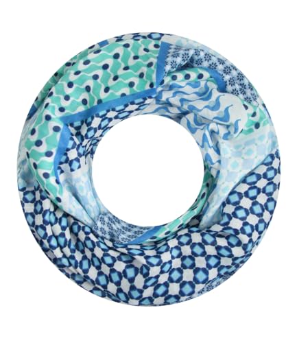 Majea Damen Loop Schal Schlauchschal Halstuch (880025) (blau 3) von Majea