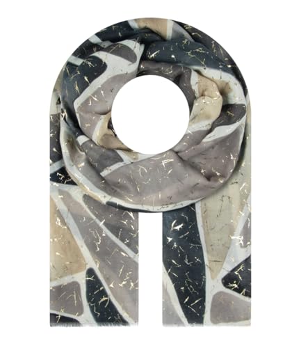 Majea Halstücher Damen Tuch Kopftuch Halstuch Schal Damen-Schal Tücher Damen Stola (880032) (grau 17), Einheitsgröße von Majea