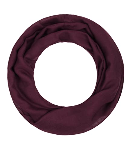 Majea Loop Alice schmaler Damen-Schal Loop Frühlingsschal Schlauchschal Rundschal Tuch uni unisex unifarben einfarbig Halstuch, Weinrot, 160x52 von Majea