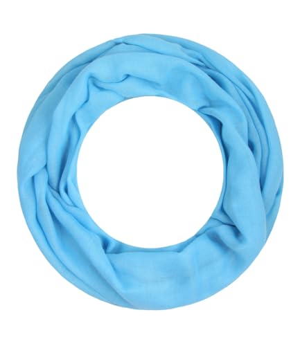 Majea Loop Alice schmaler Damen-Schal Loop Frühlingsschal Schlauchschal Rundschal Tuch uni unisex unifarben einfarbig Halstuch (aqua) von Majea