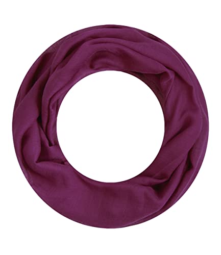 Majea Loop Alice schmaler Damen-Schal Loop Frühlingsschal Schlauchschal Rundschal Tuch uni unisex unifarben einfarbig Halstuch (beere), 160x52 von Majea