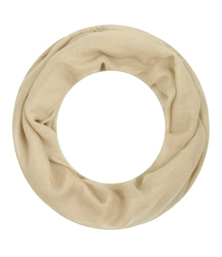 Majea Loop Alice schmaler Damen-Schal Loop Frühlingsschal Schlauchschal Rundschal Tuch uni unisex unifarben einfarbig Halstuch (beige) von Majea