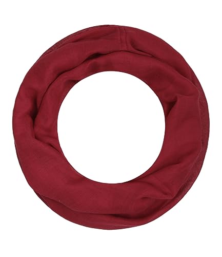 Majea Loop Alice schmaler Damen-Schal Loop Frühlingsschal Schlauchschal Rundschal Tuch uni unisex unifarben einfarbig Halstuch (cherry) von Majea