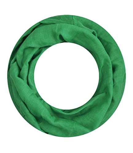 Majea Loop Alice schmaler Damen-Schal Loop Frühlingsschal Schlauchschal Rundschal Tuch uni unisex unifarben einfarbig Halstuch (gras grün) von Majea