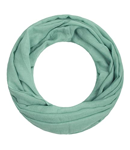 Majea Loop Alice schmaler Damen-Schal Loop Frühlingsschal Schlauchschal Rundschal Tuch uni unisex unifarben einfarbig Halstuch (jade) von Majea